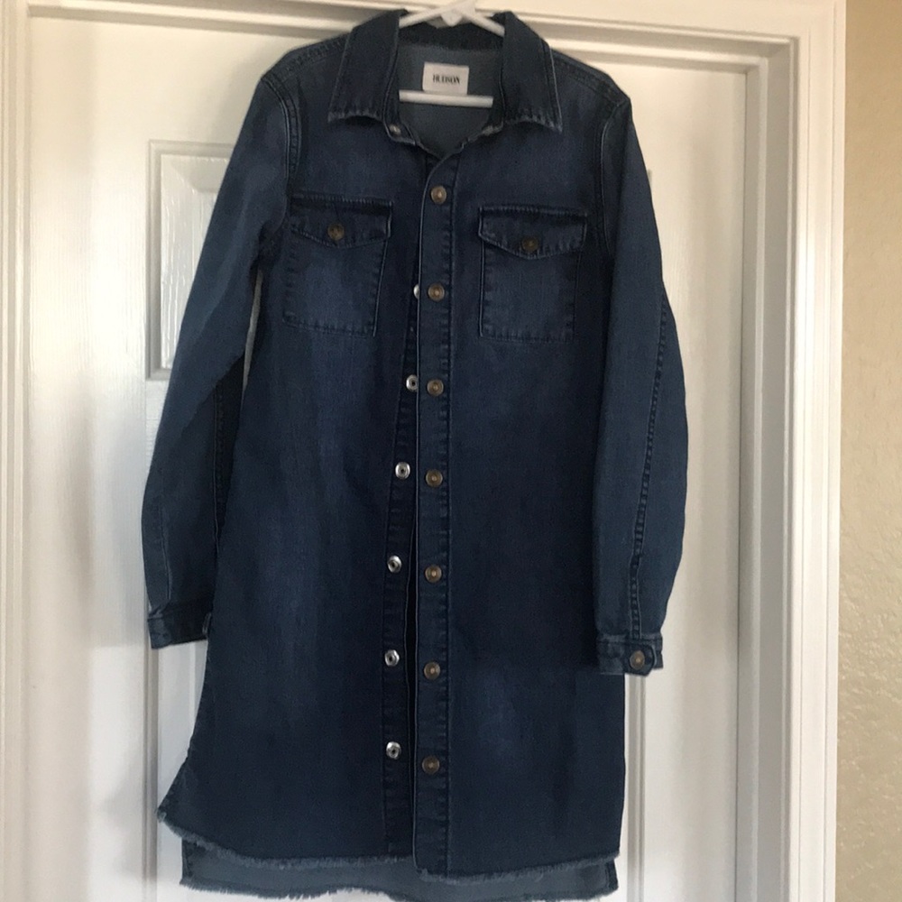 Hudson denim dress large girls snap button dress